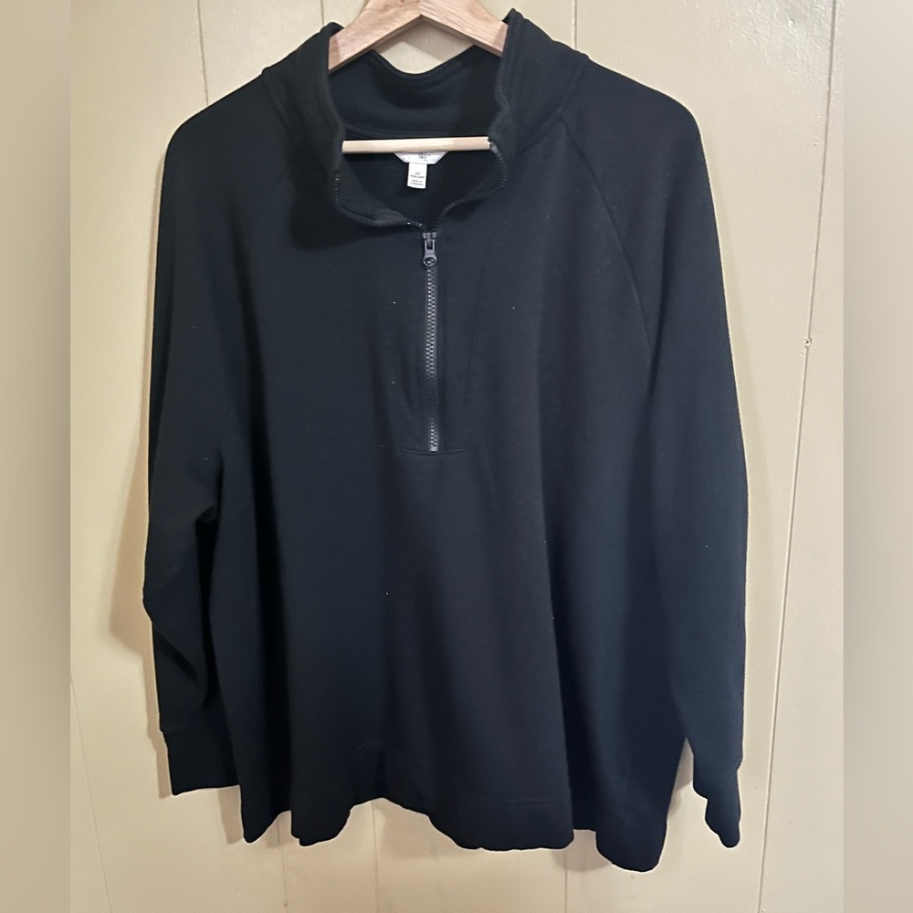 Terra & Sky Pullover Sweater Quarter Zip Size 2X (20W-22W) Casual Minimalist
